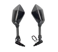 motorcycle mirrors Universal Motorcycle Rear Side Rearview Mirrors With LED Light moto rear view mirror(10mm Carbon)