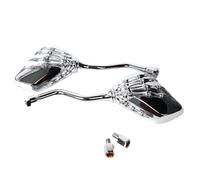Motorcycle Mirrors Universal Motorcycle Scooter Back Side Mirror Modification Skull Craw Shadow Rear View Mirrors Pair 8mm 10mm Motorbike Mirror(Silver)
