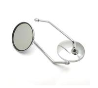 Motorcycle Mirrors Universal Pair Chrome Motorcycle Rearview Mirrors 8mm 22mm 25mm Handlebar Round Oval Convex Mirror Motorbike Side(For M8 hole)