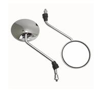 Motorcycle Mirrors Universal Pair Of Chrome Motorcycle Rearview Mirrors 8mm With M10 Adapter Round Oval Convex Mirror Motorbike Side