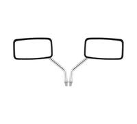 Motorcycle Mirrors Universal Pair Of Rectangular Motorcycle Rearview Mirrors 10mm Chrome(Silver)