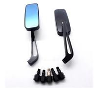 Motorcycle Mirrors Universal Side Mirror Mobike Motorcycle Handlebar Rear View Mirrors Rectangle Black Square Smoke Blue Glass 8mm/10mm Rearview Side Mirrors