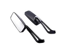 motorcycle mirrors Universal Side Mirror Mobike Motorcycle Handlebar Rear View Mirrors Rectangle Black Square Smoke Blue Glass 8mm/10mm motor rear view mirror(Transparent lens)