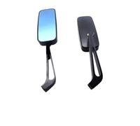 motorcycle mirrors Universal Side Mirror Mobike Motorcycle Handlebar Rear View Mirrors Rectangle Black Square Smoke Blue Glass 8mm/10mm motorbike mirror(Black)