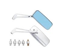 Motorcycle Mirrors Universal Side Mirror Mobike Motorcycle Handlebar Rear View Mirrors Rectangle Black Square Smoke Blue Glass 8mm/10mm Rearview Side Mirrors