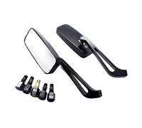 Motorcycle Mirrors Universal Side Mirror Motorcycle Handlebar Rear View Mirrors Rectangle Black Square Smoke Blue Glass 8mm/10mm Handlebar Rearview Mirror(Transparent lens)