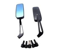 Motorcycle Mirrors Universal Side Mirror Motorcycle Handlebar Rear View Mirrors Rectangle Black Square Smoke Blue Glass 8mm/10mm Handlebar Rearview Mirror(Black)