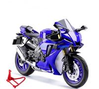 Motorcycle model 1/10 For Y&AMAHA Motorcycle Die Cast Vehicles Collectible Hobbies Model Sound And Light Toys(Blue)