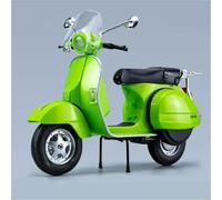 Motorcycle model 1/10 Racing Diecast Motorcycle Model Sound And Light Toy Home Interior Decoration Birthday Present For Vespa 125(Green)
