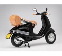 Motorcycle model 1:12 For Vespa 946 Motorcycle Model Sound Light Toy Gift Giving Die-cast Static(Black- Silver)