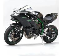 Motorcycle model 1:6 For KAWASAKI H2R Racing Motorcycle Alloy Diecast Model Sound And Light Dynamic Ornaments Decoration Collection(Black- Silver)