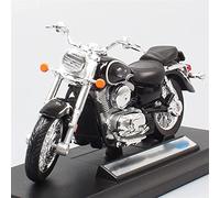 Motorcycle Model, Motorcycle Die Casting, 1:18 Classic Compatible with K-awasaki V-ULCAN 1500 Mean Streak C-ruiser 2002 Diecasts Motorcycle Model Children's Toys Adult Hobbies (Color : Red)(Schwarz)