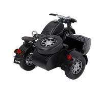 Motorcycle Model, Simulation Retro Three Wheel Sidecar Motorcycle Vintage Trike Model Motorbike Desk Decor For Men For Table Book Shelf Office Desk Decoration (Black)