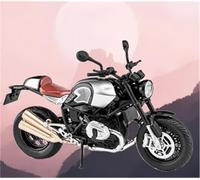 Motorcycle model Sound And Light Toy Motorcycle Diecast Metal 1/12 Miniature Model Collection Gift For BMW R Nine T(Silver)