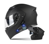 Motorcycle Modular Bluetooth Helmet Full Face Integrated Motorbike Helmet With Anti-Fog Double Visor Modular Flip up front Motorcycle Helmet ECE Approved For Adult Men and Women