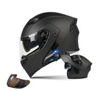 Motorcycle Modular Helmet with Bluetooth Full Face Flip Up Motorbike Helmet with Anti-Fog Dual Visor ECE Approved Crash Helmets Built-in Dual Speaker Microphone for Adult Men Women