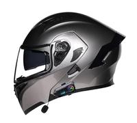 Motorcycle Modular Helmet with Bluetooth Full Face Flip Up Motorbike Helmet with Dual Visor DOTECE Approved Crash Helmets Built-in Dual Speaker Microphone for Adult Men Women 15,XL=61~62cm