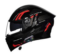 Motorcycle Modular Helmet with Bluetooth Full Face Flip Up Motorbike Helmet with Dual Visor DOTECE Approved Crash Helmets Built-in Dual Speaker Microphone for Adult Men Women 4,XL=61~62cm