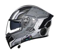 Motorcycle Modular Helmet with Bluetooth Full Face Flip Up Motorbike Helmet with Dual Visor DOTECE Approved Crash Helmets Built-in Dual Speaker Microphone for Adult Men Women 13,XL=61~62cm