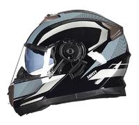 Motorcycle Modular Helmet with Double Visor Flip Up Front Motorcycle Helmet Full Face Integrated Helmet ECE Approved Ventilation Design E,XL=(61-62CM)