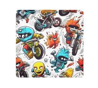 Motorcycle Monster Camera Wrap Cloth, Squares Magic Self-Adhesive Cloth for Lens Camera Anti-Scratch Lens Protector Makeup Wrap Cloth Bag 21.7" x 21.7"