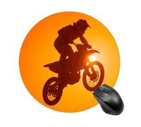 Motorcycle Motocross Jumping Sunset Funny Mouse Pads for Home Office | Non-Slip Laptop Mouse Mat with Stitched Edge for Travel 8inch Perfect Size