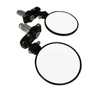 Motorcycle Motorbike Bar End Mirror Universal Alloy for 22mm 7/8 inch Hollow Handlebars Black Scooter Bike Rear View Side 360 Degree Rotation Easy Fit
