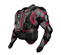 Motorcycle Motorbike Full Body Armor Armour Protective Gear Jacket Pro Street Sport Motocross ATV MTB Racing Shirt Jacket Protector with Chest Back Protection for Adult,Red-4XL