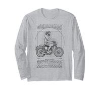 Motorcycle Motorbike Vitruvian Man Leonardo Da Vinci Biker Long Sleeve T-Shirt