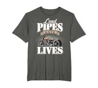Motorcycle Motorcyclist Biker Loud Pipes Save Lives T-Shirt