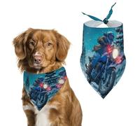 Motorcycle Motorcyclist Riding in Snowy Dog Bandana Pet Scarf for Small Medium Large Dogs Triangle Bibs Photo Prop Gift