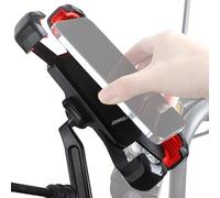 Motorcycle Mount - 150mph Anti-Shock Phone Holder, Handlebar Cell Clamp, Scooter Clip, 10s Quick Install, 100mph militarys Waterproof Anti-Shake| Compatible with I All Cell Device