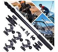 Motorcycle Mount for Insta 360 X4 X5, 59" Concealed Selfie Stick Kit, Bicycle Handlebar Clip Mount, Suitable for Motorcycles Bicycle Riding Recording, for GoPro Camera Accessories