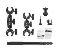 Motorcycle Mount Kit for Insta360 One X5/X4, 360° Ball Head & Double Clamps, Adjustable Selfie Stick 40 cm, Non-Slip for Handlebars