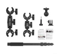 Motorcycle Mount Kit for Insta360 One X5/X4, 360° Dual Clamp Handlebar Holders with Extension Pole, for Anti-Vibration Aluminium Alloy Bike Camera Mounts for Stable Riding Records