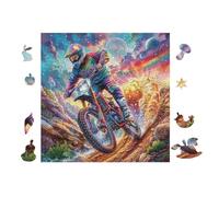 Motorcycle Mountain 100 Piece Pack DIY Jigsaw Puzzle Collectors Cognitive Development Educational Decorative Puzzle Gifts for Adults High-grade Cardboard 28x28cm