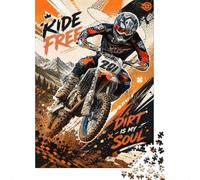 Motorcycle Mountain Adventure 1000pcs Mini Puzzle For Adults Challenging | 70x50cm Cardboard Living Room Decor Durable Structure Birthday Gift Stress Relief