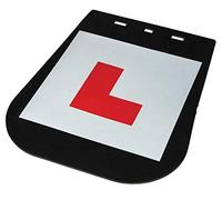 Motorcycle Mud Flap With L-Plate Learner Black Rubber With Fitting Kit Motorbike Scooter