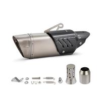 Motorcycle Muffler Exhaust Pipe Motorcycle Exhaust Tail Pipe Tailpipe 51MM Tail Muffler Tube With Carbon Cover For ZX6R(Gray)