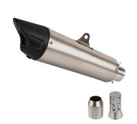 Motorcycle Muffler Exhaust Pipe Motorcycle Exhaust Tail Pipe Tailpipe Modify 51MM Muffler For R3 MT15 TMAX560 NVX(Silver)