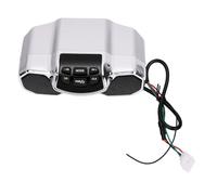 Motorcycle Music Player Bluetooth Speaker with Subwoofer Rich Sound for Handlebar Installation ABS Metal 2x10W