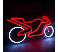 Motorcycle Neon Sign Motorcycle Accessories For Men Cool Garage Stuff Sign Hanging Neon Light For Bedroom Game Room Cave Man Garage Shop Pub Bar Garage Gifts For Men(Dimmable USB Sign)