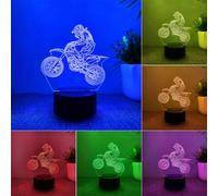 Motorcycle Night Light, Children's 3D Lamp, Touch Sensitive Smart 7 Colour Led Table Lamp, Birthday Holidays Present, Plug in Night Light for Kids