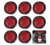 Motorcycle Number Plate Reflectors,8 Pack Reflectors for Gate Posts,Small Round Rear Red Reflectors,24 mm Self Adhesive Bike Reflectors,Driveway Reflectors,Circular License Plate Reflectors