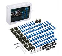 Motorcycle Nuts and Bolts Compatible With CB500X For CB600F For CBR125R For CBR650R Motorcycle Body Fairing Bolts CNC Screws Motorcycle Complete Fairing Screws Nut 155PCS(Blue)