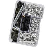 Motorcycle Nuts and Bolts Compatible With For Ninja For EX500A 1987 1988 1989 1990 1991 1992 1993 Motorcycle Bodywork Screws Fairing Bolts Kit 190pcs(Silver)