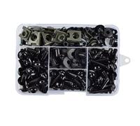 Motorcycle Nuts and Bolts Compatible With For XTZ 700 For Tracer 9 9gt 900 GT Motorcycle Fairing M5 M6 Aluminum Bolts Screws Kit Nut Clips Motorcycle Screws 195Pcs(Black)