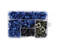 Motorcycle Nuts and Bolts Compatible With For XTZ 700 For Tracer 9 9gt 900 GT Motorcycle Fairing M5 M6 Aluminum Bolts Screws Kit Nut Clips Motorcycle Screws 195Pcs(Blue)