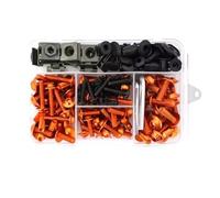 Motorcycle Nuts and Bolts Compatible With For XTZ 700 For Tracer 9 9gt 900 GT Motorcycle Fairing M5 M6 Aluminum Bolts Screws Kit Nut Clips Motorcycle Screws 195Pcs(Orange)