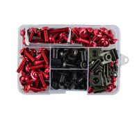 Motorcycle Nuts and Bolts Compatible With For XTZ 700 For Tracer 9 9gt 900 GT Motorcycle Fairing M5 M6 Aluminum Bolts Screws Kit Nut Clips Motorcycle Screws 195Pcs(Red)